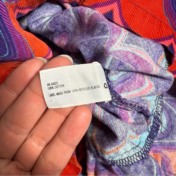 Girls Baby GAP Sz 2T l/s Drop Waist Dress Corduroy Scallop Pattern Purple Pink - Picture 6 of 6